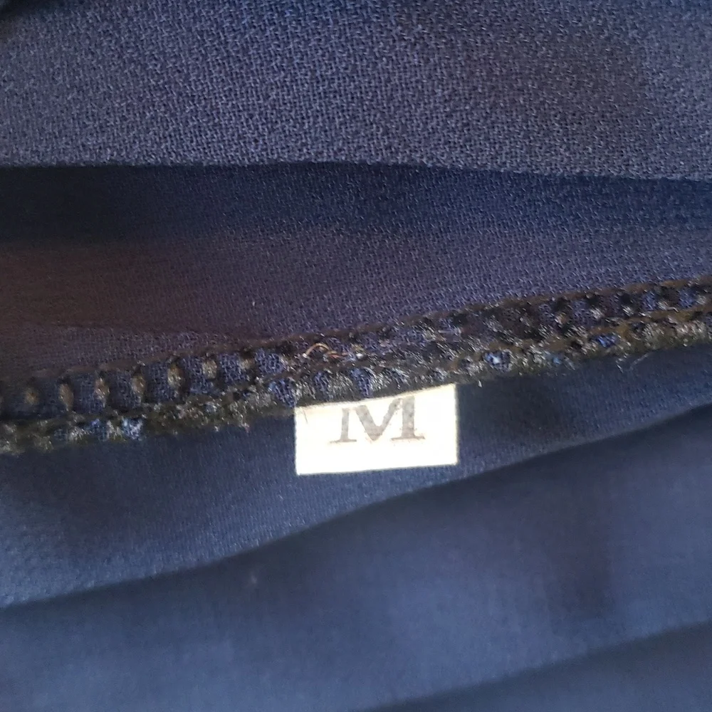 Women’s Navy Maxi Dress with Red-Green Waistband - Picture 15 of 15